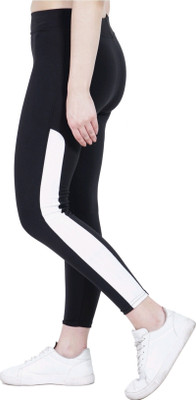 Koolest Fashion Color Block Women Black Tights
