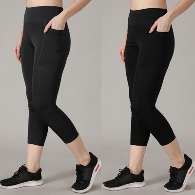 Madact Solid Women Black Tights