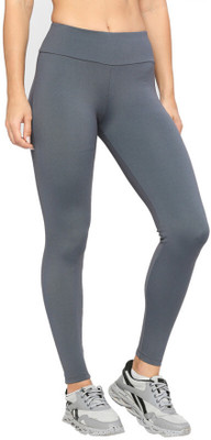 Laasa Sports Solid Women Grey Tights
