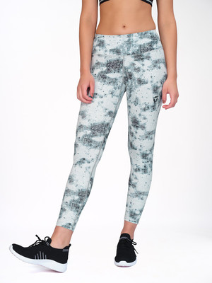 TECHNOSPORT Printed Women White Tights