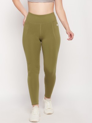 Clovia Solid Women Green Tights