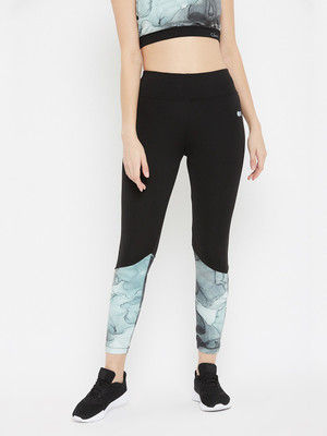 Clovia Geometric Print Women White, Black Tights