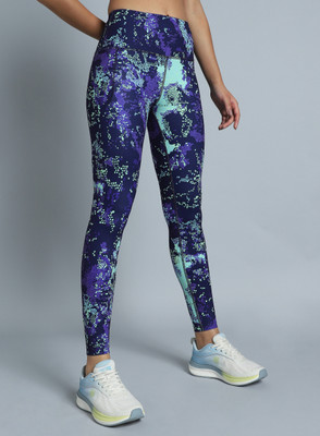 Cult Printed, Self Design Women Blue, Purple Tights