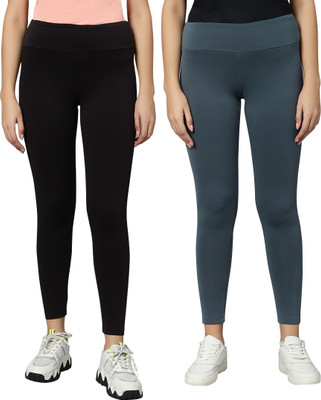 omtex Solid Women Grey, Black Tights