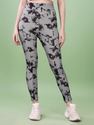 POOJARAN Printed Women Grey Tights