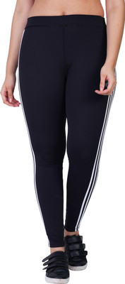 Goto Sports Striped Women Black Tights