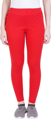 Pink Olive Solid Women Red Tights