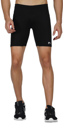never lose Solid Men Black Tights