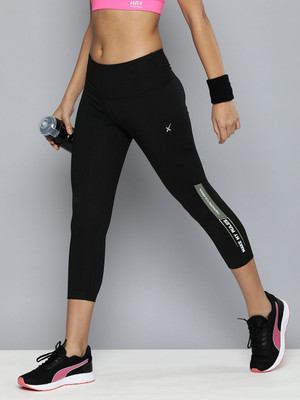 HRX by Hrithik Roshan Solid Women Black Tights