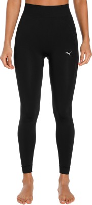 PUMA Solid Women Black Tights