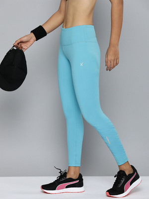 HRX by Hrithik Roshan Solid Women Blue Tights