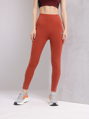 HRX by Hrithik Roshan Solid Women Red Tights