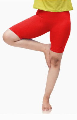 GO CARES Solid Women Red Tights