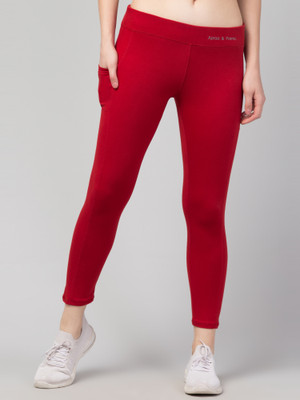 CKARFE Solid Women Maroon Tights