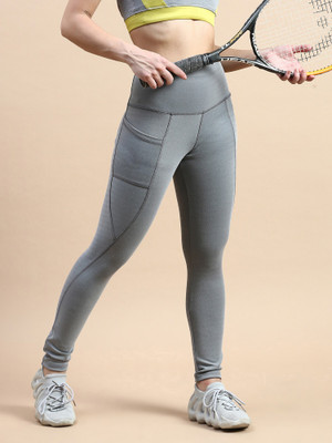 VOXATI Solid Women Silver Tights