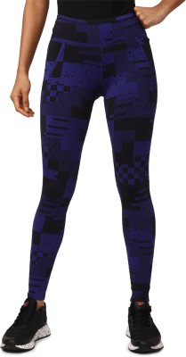 REEBOK Color Block Women Blue Tights