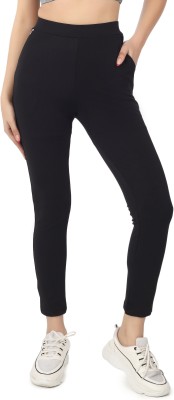 Mehrang Solid Women Black Tights