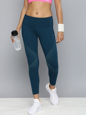 HRX by Hrithik Roshan Printed Women Blue Tights