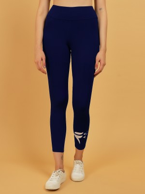 FYTTE Solid Women Dark Blue Tights