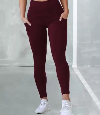 DESIGNER GIRL Solid Women Maroon Tights