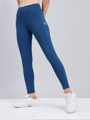 TECHNOSPORT Solid Women Blue Tights