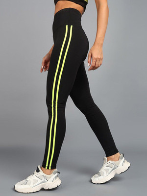 Moshe Striped Women Black, Yellow Tights