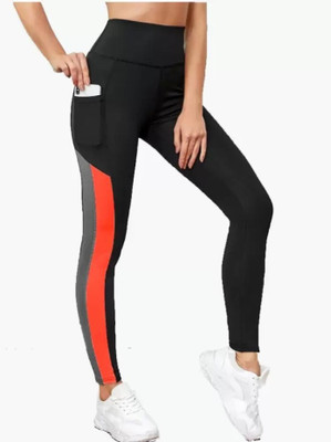 Earthjoy Color Block Women Red Tights