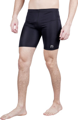 never lose Solid Men Black Tights