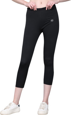 BUNNY FIT Solid Women Black Tights