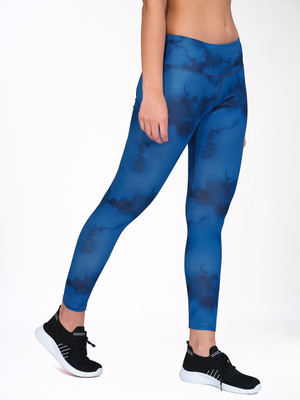 TECHNOSPORT Printed Women Dark Blue Tights