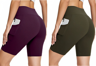 Kashikey creation Solid Women Maroon, Green Tights