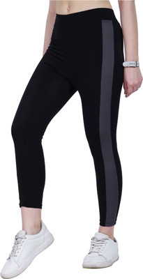 KGN HUB Color Block Women Grey, Black Tights