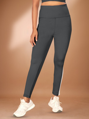 POOJARAN Color Block Women Grey Tights