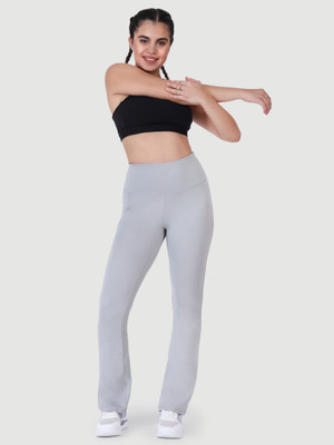 Woomfox Solid Women Grey Tights