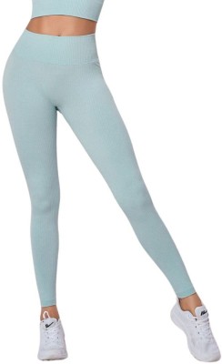 Attiva Athleticwear Solid Women Light Blue Tights