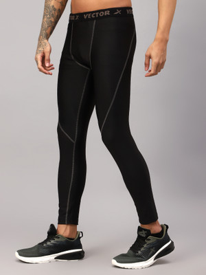 VECTOR X Solid Men Black Tights