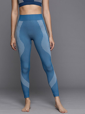 HRX by Hrithik Roshan Solid Women Blue Tights