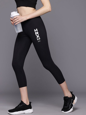 HRX by Hrithik Roshan Solid Women Black Tights