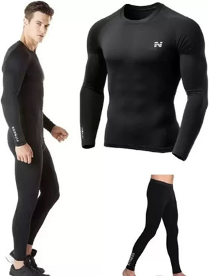 NINQ Solid Men Black Tights