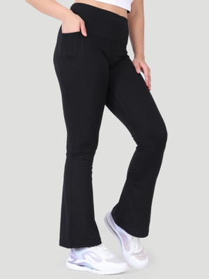 Woomfox Solid Women Black Tights