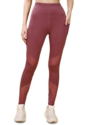 M7 By Metronaut Solid Women Pink Tights