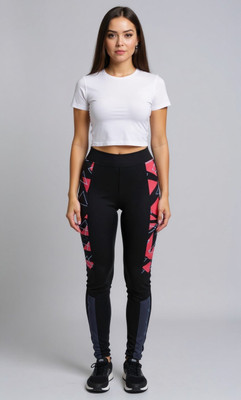 Koolest Fashion Striped Women Black Tights