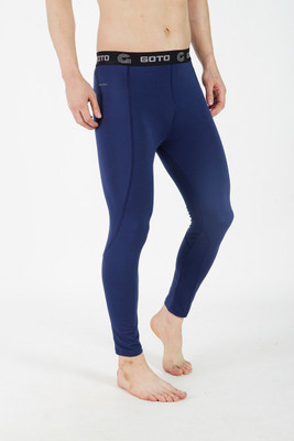 Goto Sports Solid Men Blue Tights