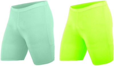 NINQ Solid Men Light Blue, Light Green Tights