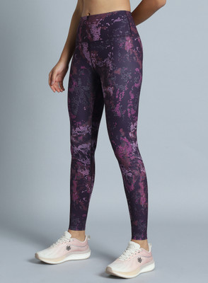 Cult Printed, Self Design Women Purple Tights