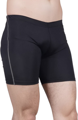 Sportinger Solid Men Black Tights