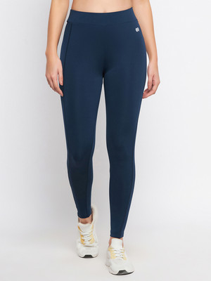 Clovia Solid Women Blue Tights