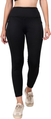 HNA Solid Women Black Tights