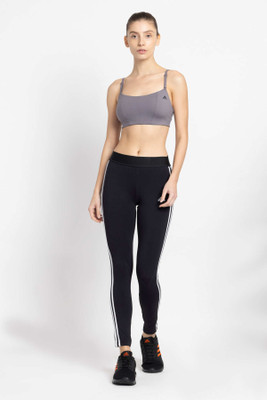 ADIDAS Striped Women Black Tights
