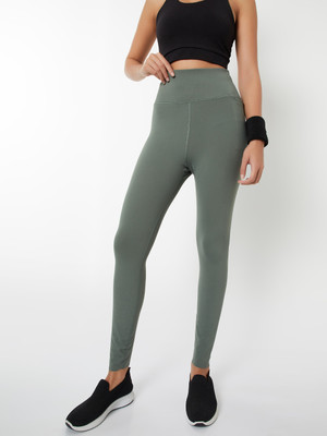MAX Solid Women Green Tights